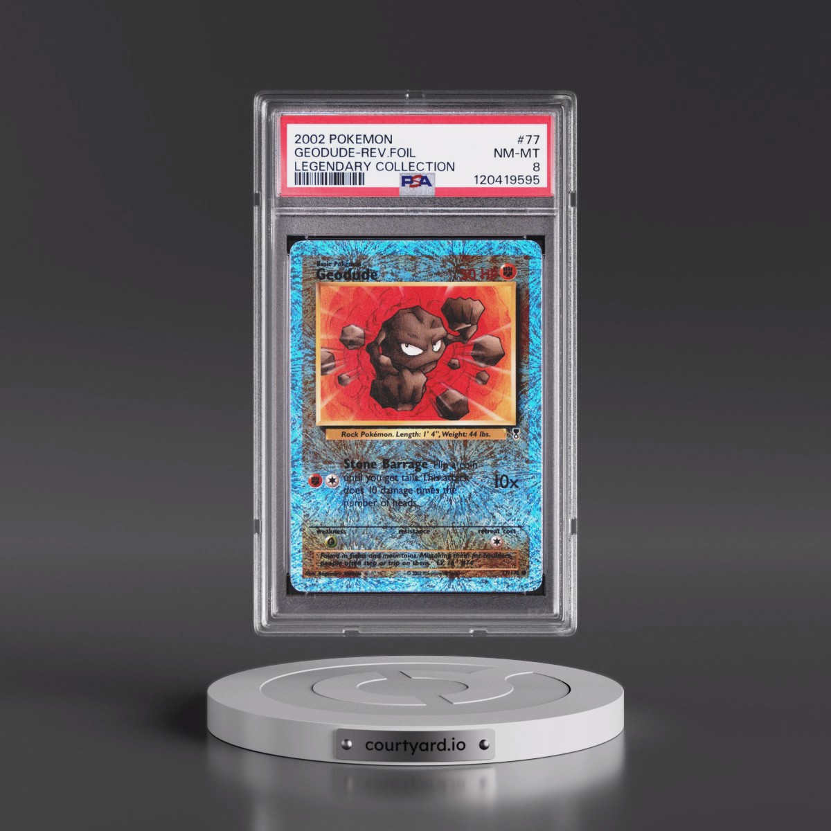 2002 Pokémon Legendary Collection #77 Geodude - Reverse Foil (PSA 8 NM-MT)