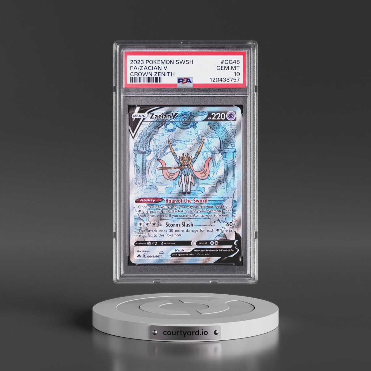 2023 Pokémon Sword and Shield Crown Zenith #GG48 Zacian V - Holo Full Art (PSA 10 GEM MINT)