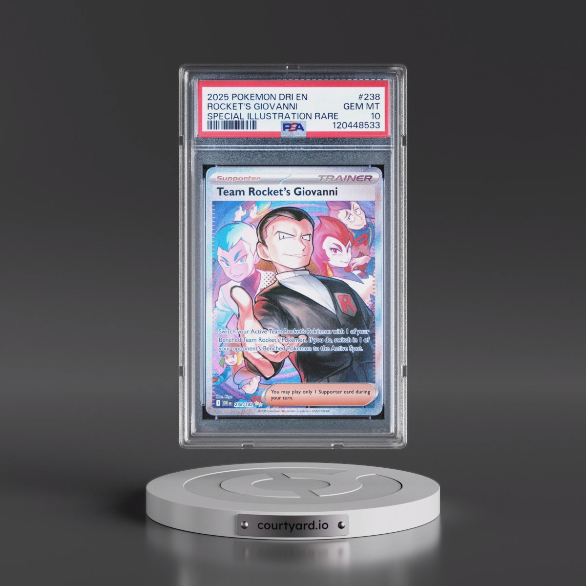 2025 Pokémon Dri EN-Destined Rivals #238 Team Rocket's Giovanni - Special Illustration Rare (PSA 10 GEM MINT)