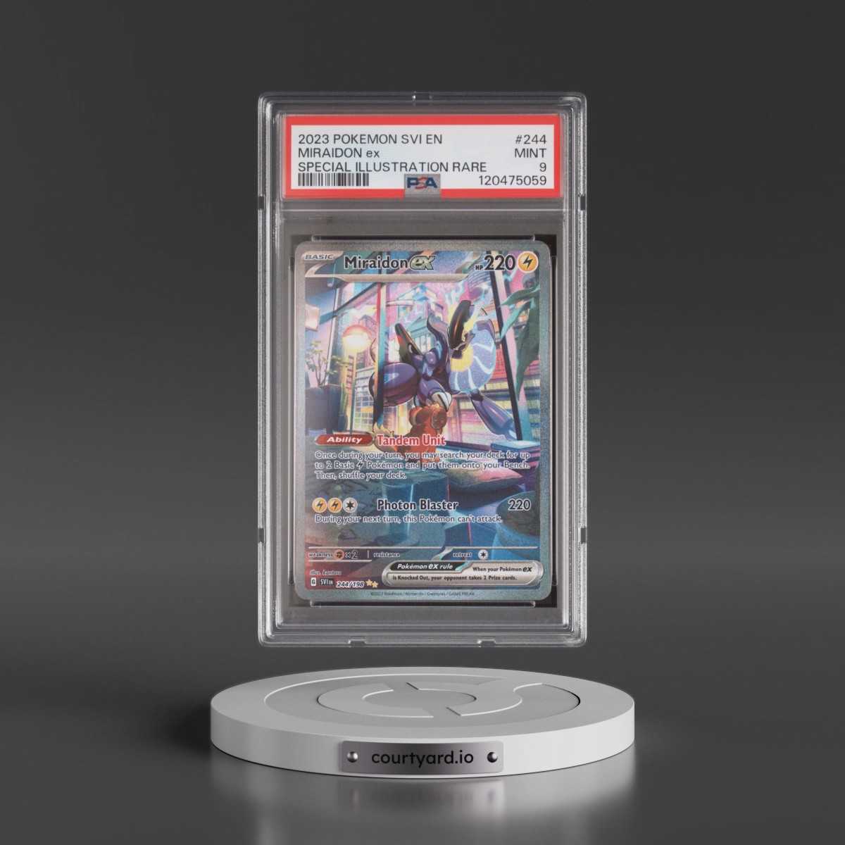 2023 Pokémon Svi EN-Scarlet & Violet #244 Miraidon EX - Holo Special Illustration Rare (PSA 9 MINT)