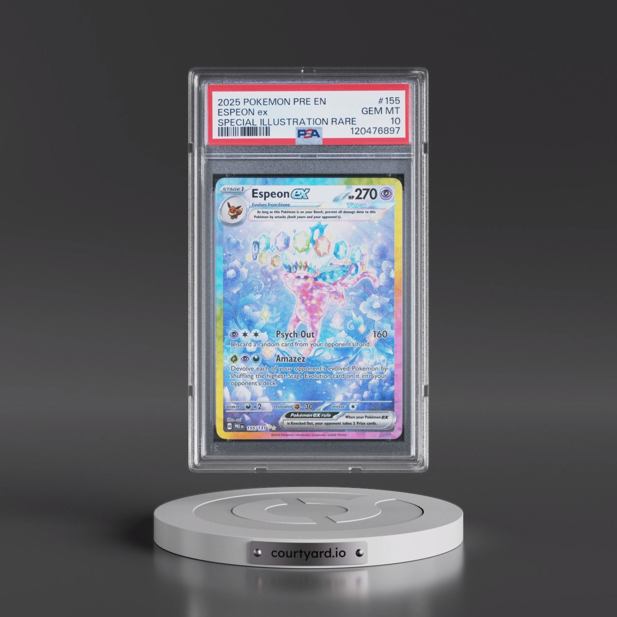2025 Pokémon Pre EN-Prismatic Evolutions #155 Espeon EX - Holo Special Illustration Rare (PSA 10 GEM MINT)