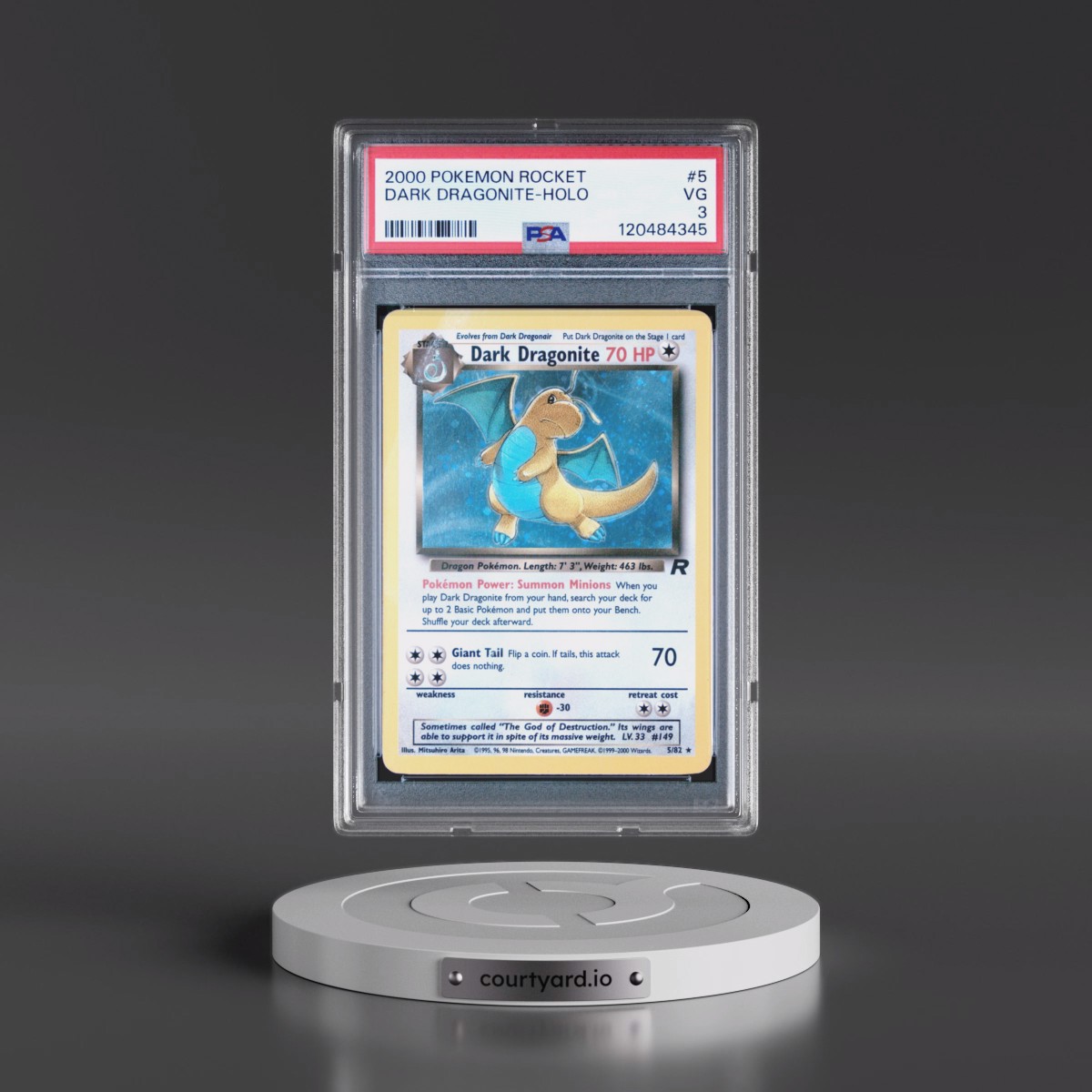 2000 Pokémon Rocket #5 Dark Dragonite - Holo (PSA 3 VG)