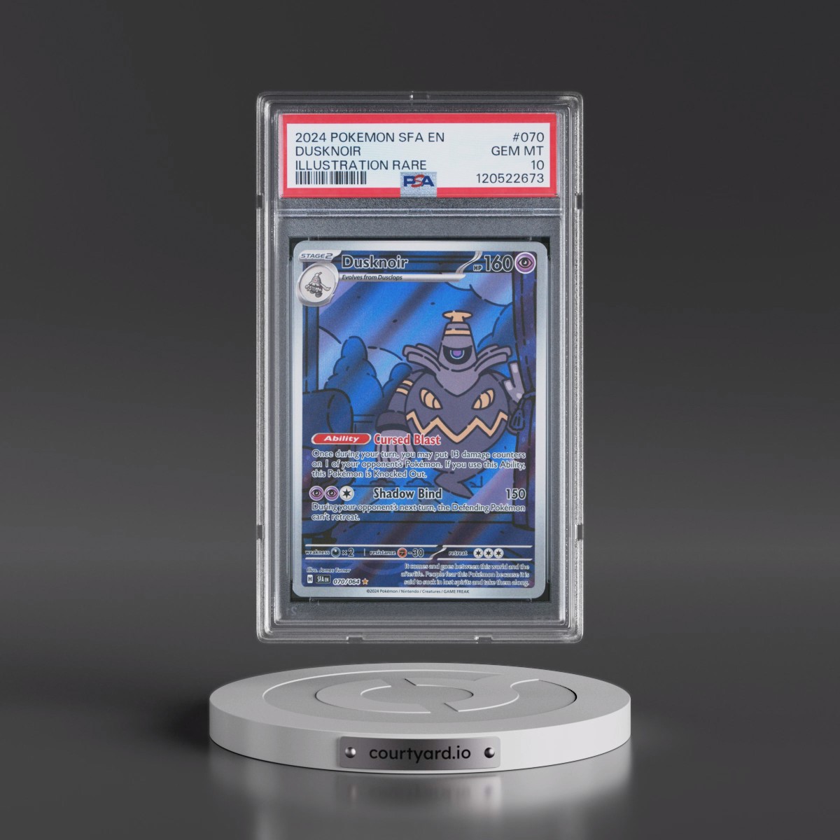 2024 Pokémon Sfa EN-Shrouded Fable #070 Dusknoir - Illustration Rare (PSA 10 GEM MINT)