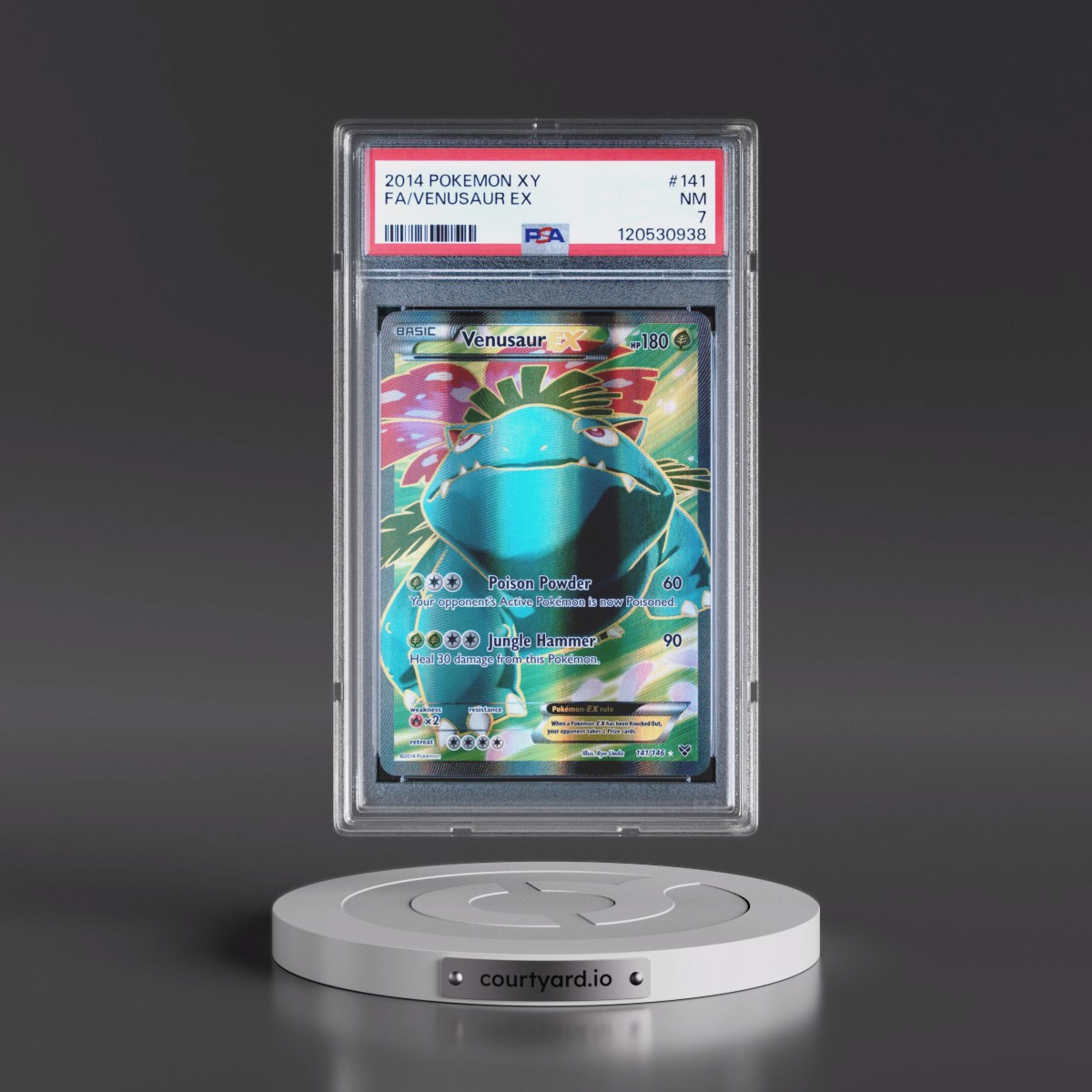 2014 Pokémon XY #141 Venusaur EX - Holo Full Art (PSA 7 NM)