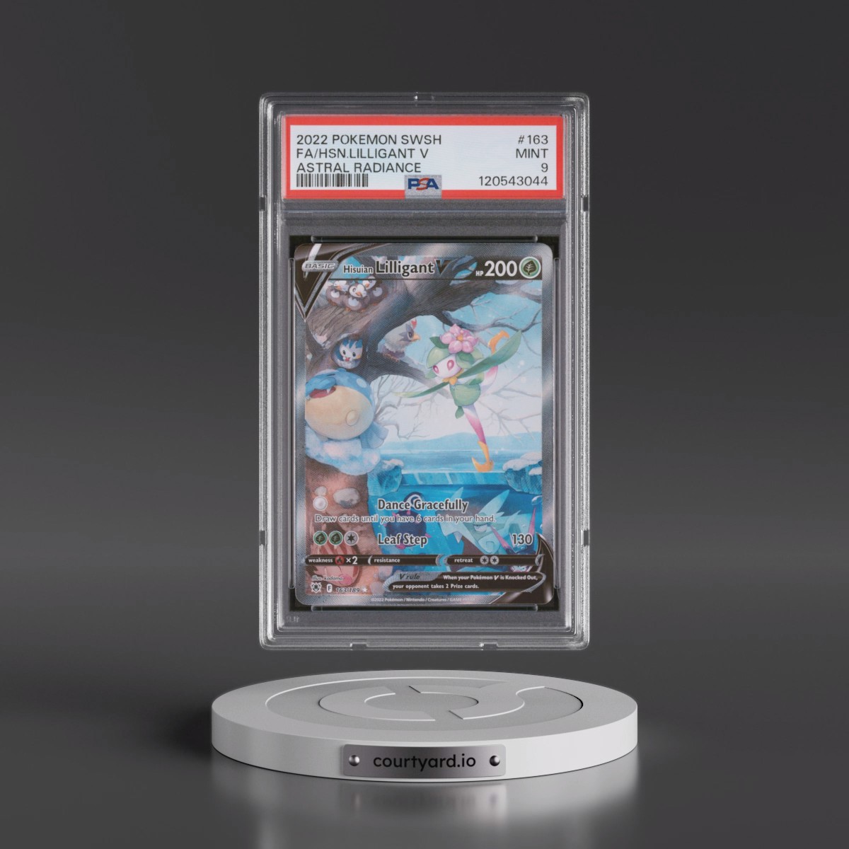 2022 Pokémon Sword & Shield Astral Radiance #163 Hisuian Lilligant V - Holo Full Art (PSA 9 MINT)
