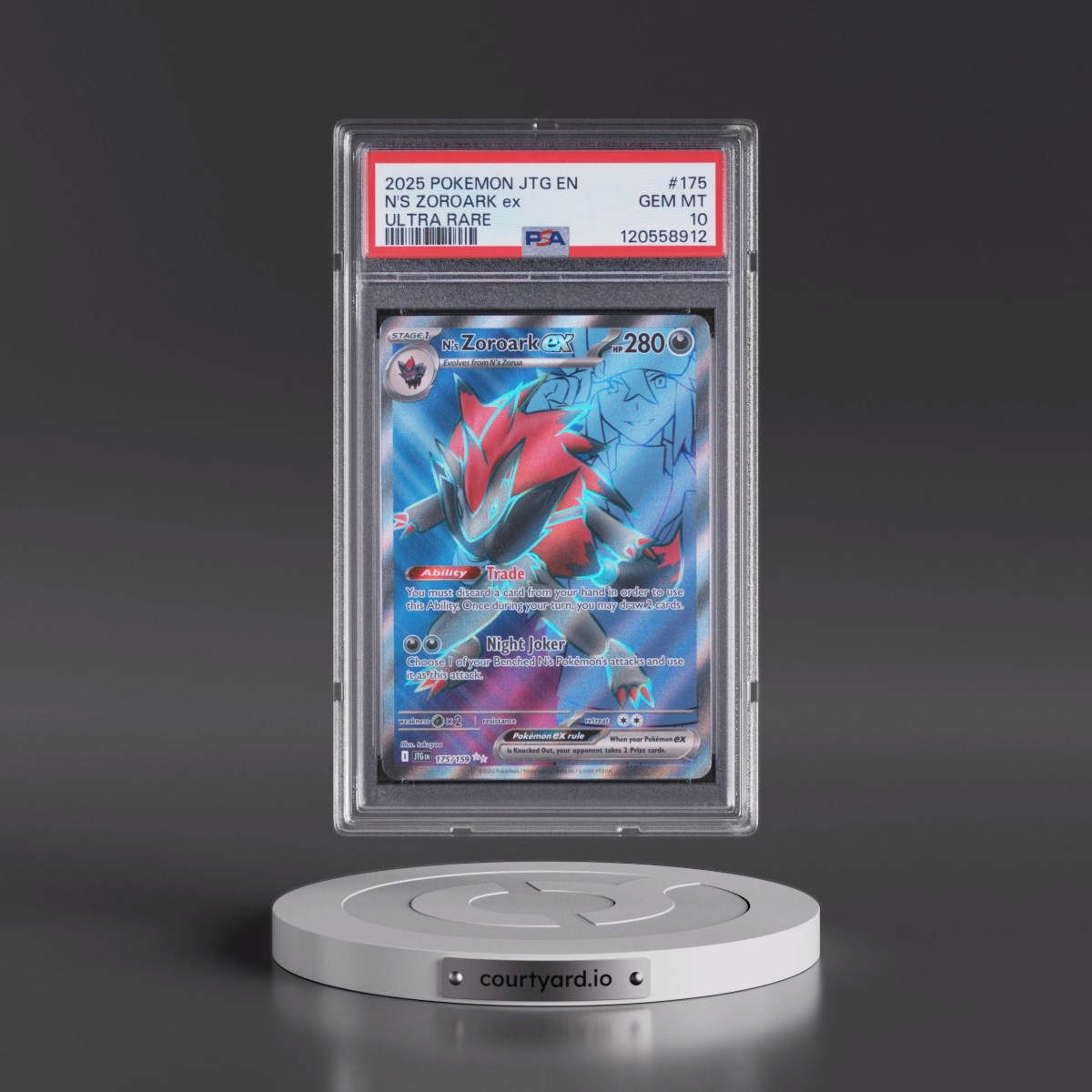 2025 Pokémon Jtg EN-Journey Together #175 N's Zoroark EX - Holo Ultra Rare (PSA 10 GEM MINT)