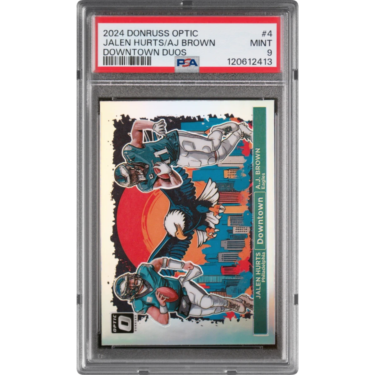 2024 Panini Donruss Optic Downtown Duos #4 AJ Brown/Jalen Hurts (PSA 9 MINT)