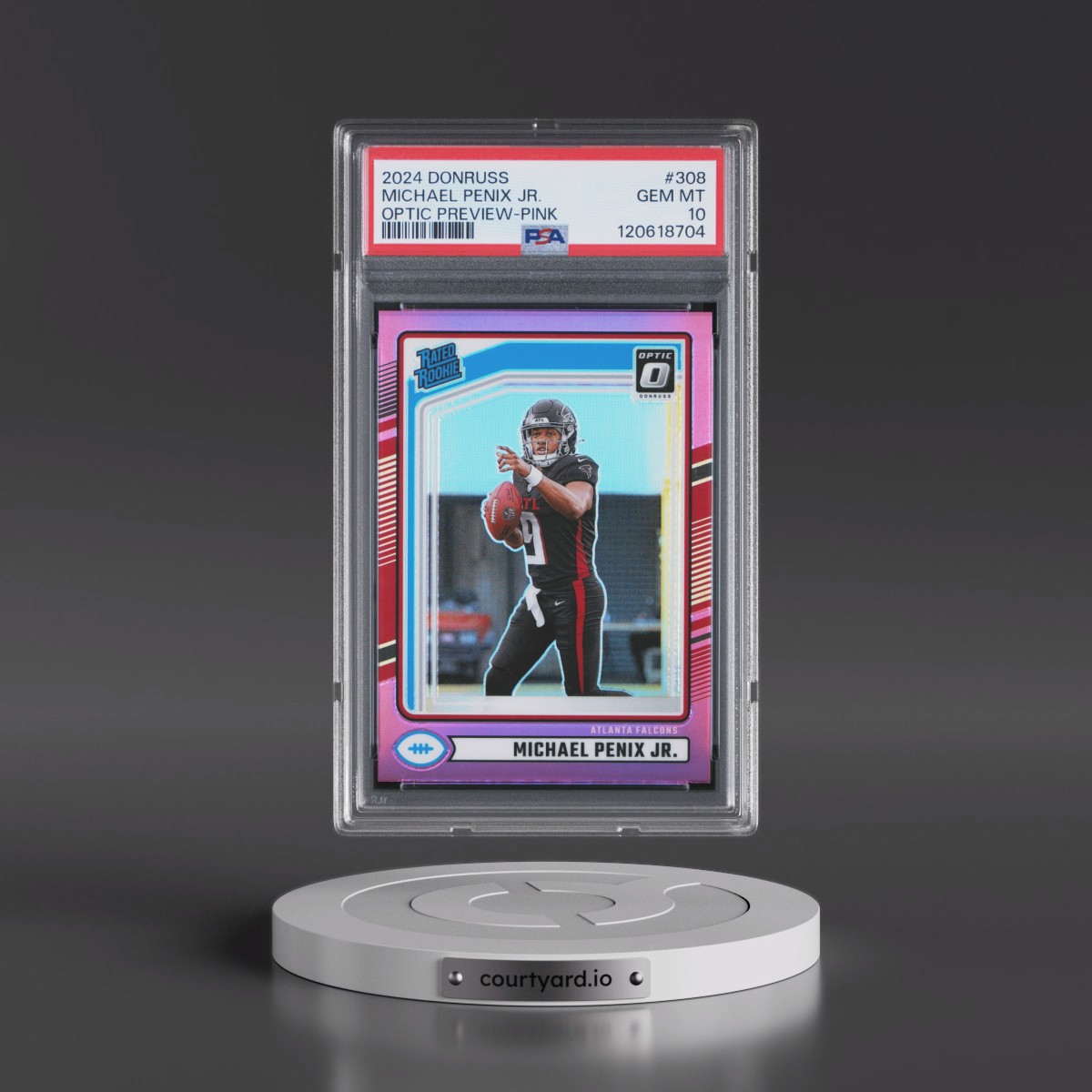 2024 Panini Donruss #308 Michael Penix Jr. - Optic Preview-Pink (PSA 10 GEM MINT)