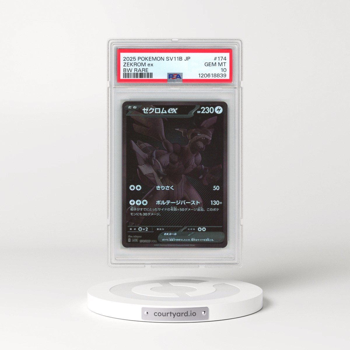 2025 Pokémon Sv11b-Black Bolt #174 Zekrom EX - Holo BW Rare (PSA 10 GEM MINT)