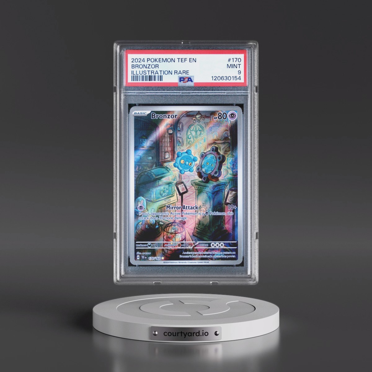 2024 Pokémon Tef EN-Temporal Forces #170 Bronzor - Illustration Rare (PSA 9 MINT)