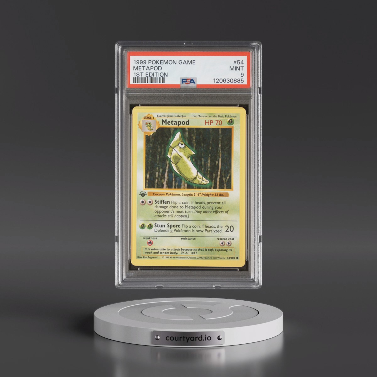 1999 Pokémon Game #54 Metapod - 1st Edition (PSA 9 MINT)