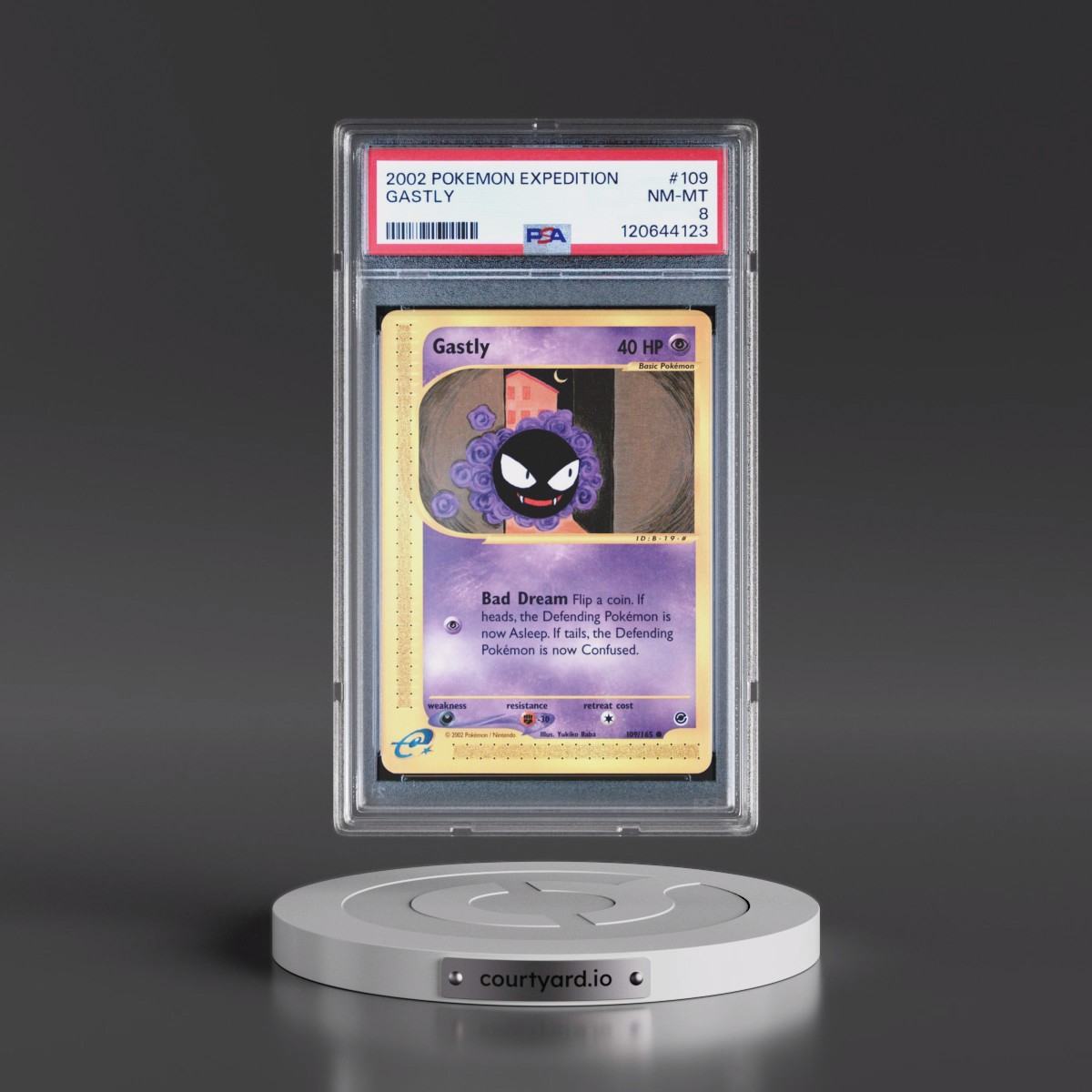 2002 Pokémon Expedition #109 Gastly (PSA 8 NM-MT)