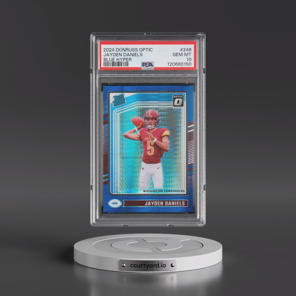 2024 Panini Donruss Optic #248 Jayden Daniels - Blue Hyper (PSA 10 GEM MINT)