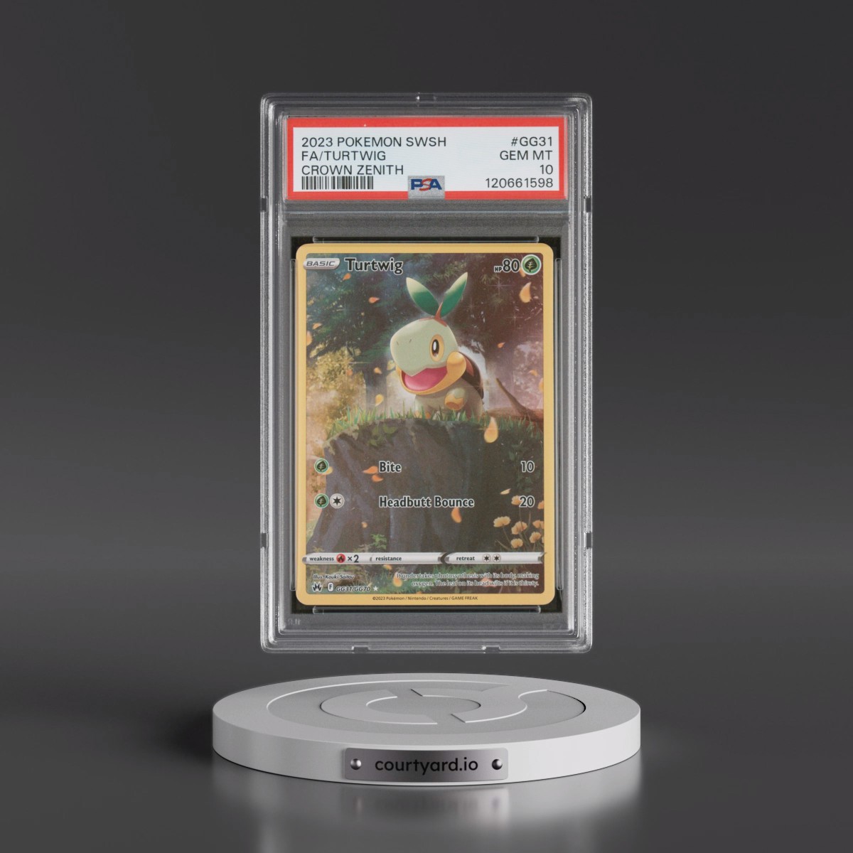 2023 Pokémon Sword and Shield Crown Zenith #GG31 Turtwig - Full Art (PSA 10 GEM MINT)