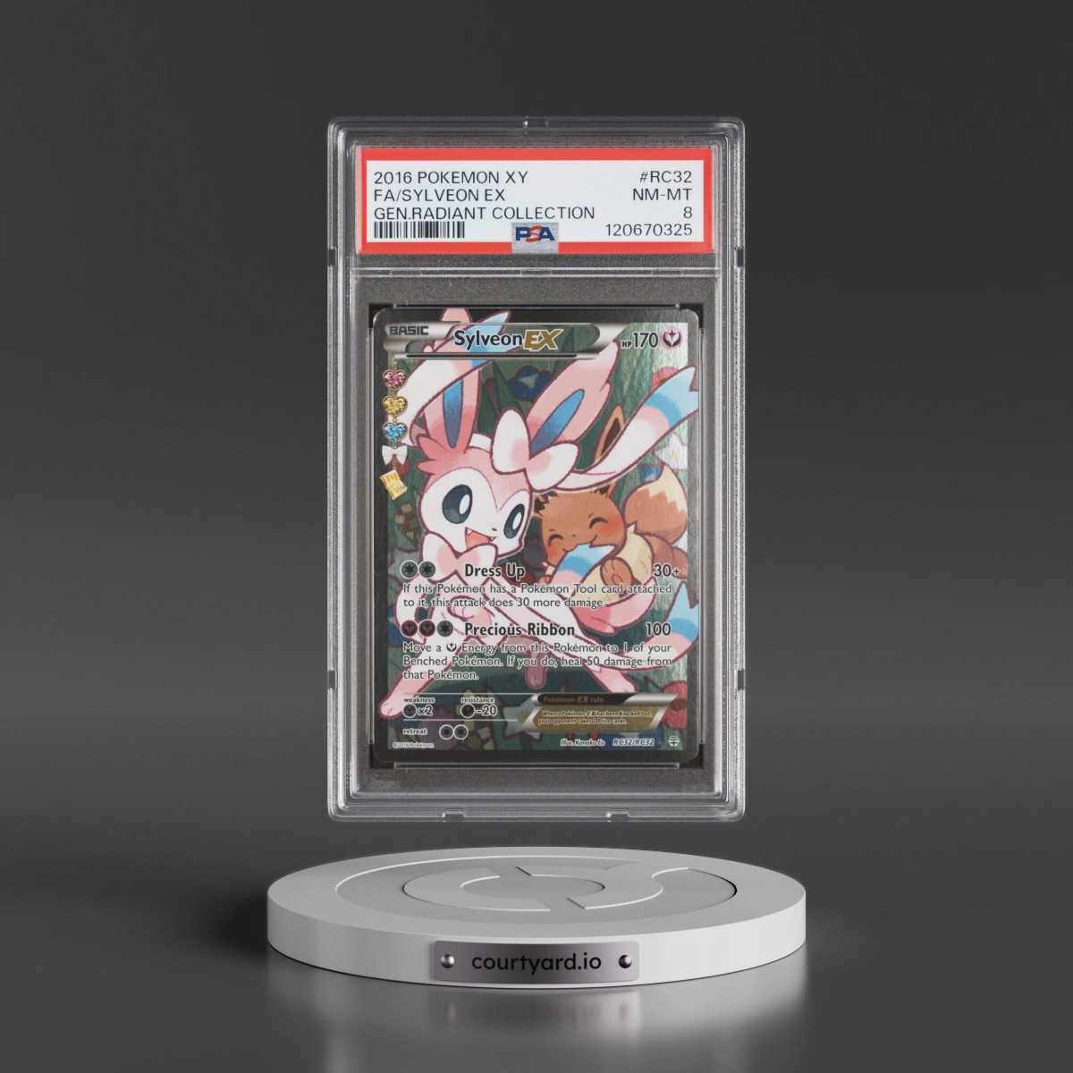 2016 Pokémon XY Generations Radiant Collection #RC32 Sylveon EX - Holo Full Art (PSA 8 NM-MT)