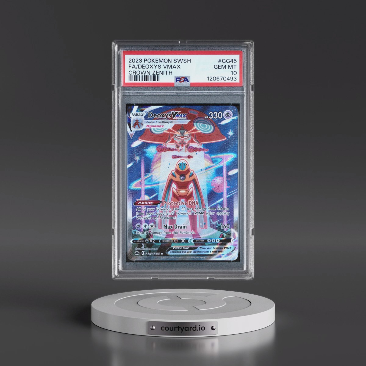 2023 Pokémon Sword and Shield Crown Zenith #GG45 Deoxys Vmax - Full Art (PSA 10 GEM MINT)