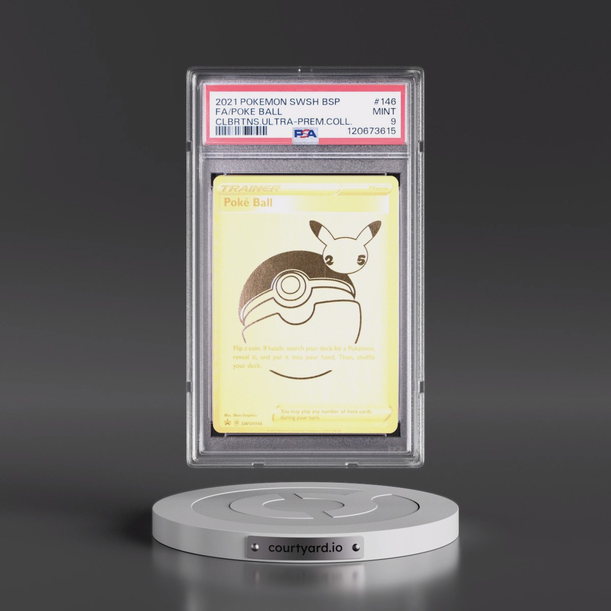 2021 Pokémon Swsh Black Star Promo #146 Poke Ball - Full Art Celebrations Ultra-Premium Collection (PSA 9 MINT)