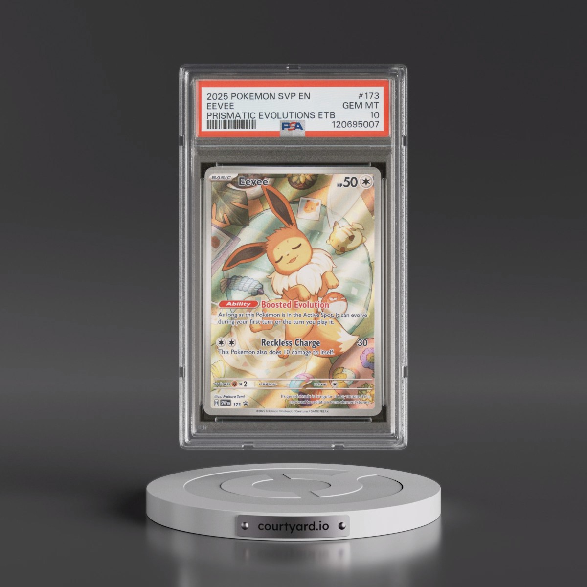 2025 Pokémon Svp EN-SV Black Star Promo #173 Eevee - Prismatic Evolutions Elite Trainer Box (PSA 10 GEM MINT)