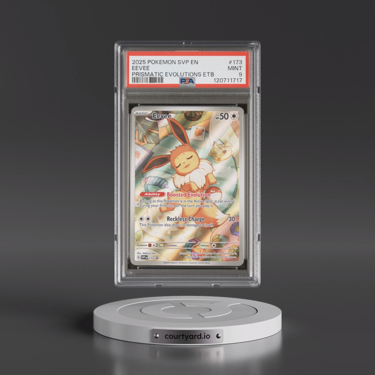 2025 Pokémon Svp EN-SV Black Star Promo #173 Eevee - Prismatic Evolutions Elite Trainer Box (PSA 9 MINT)