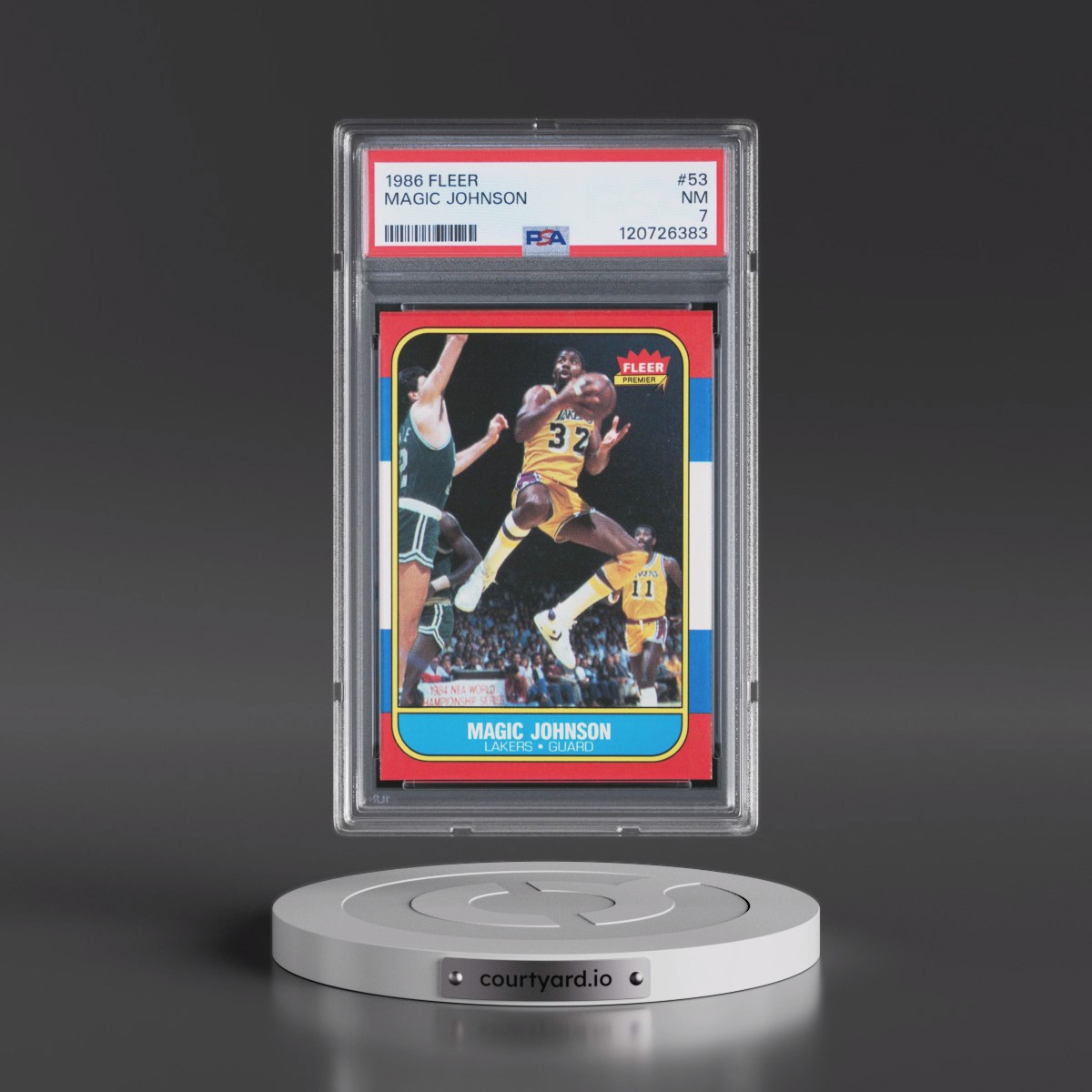 1986 Fleer #53 Magic Johnson (PSA 7 NM)