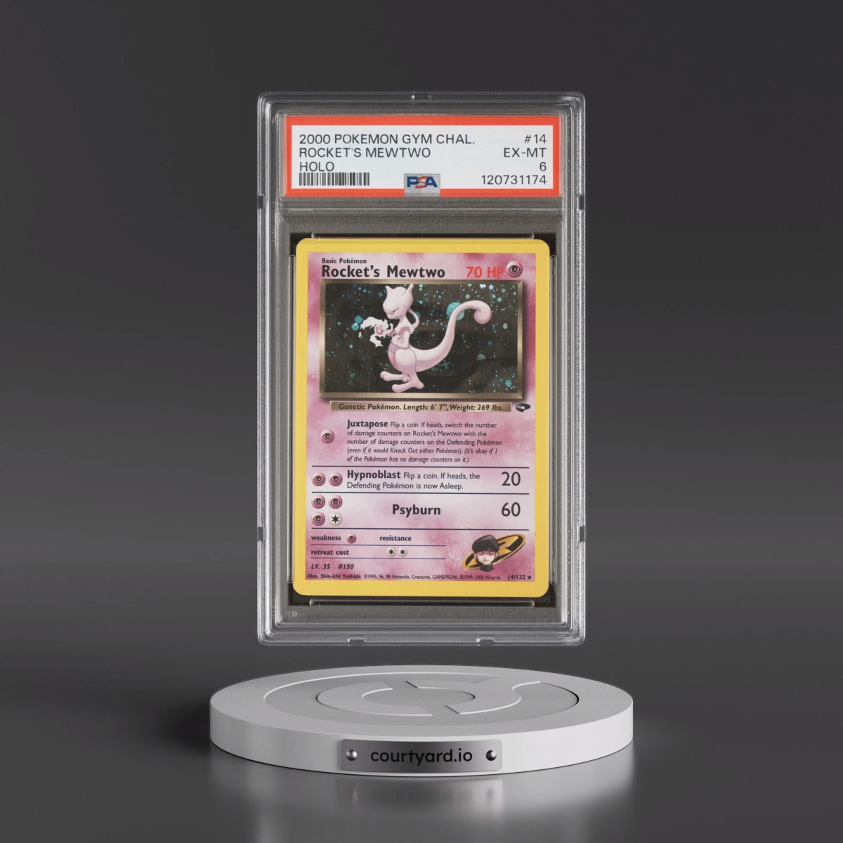 2000 Pokémon Gym Challenge #14 Rocket's Mewtwo - Holo (PSA 6 EX-MT)