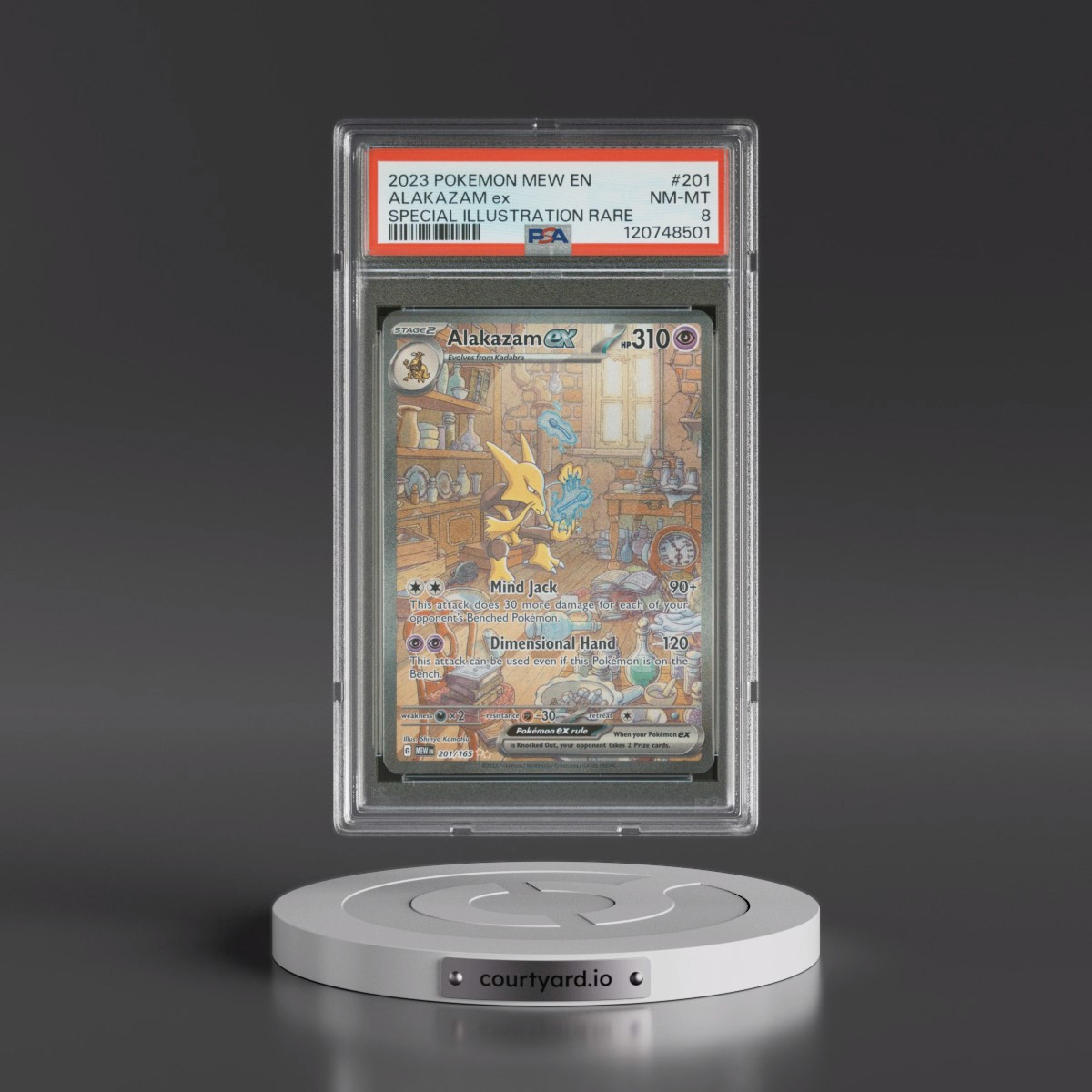 2023 Pokémon Mew EN-151 #201 Alakazam EX - Holo Special Illustration Rare (PSA 8 NM-MT)