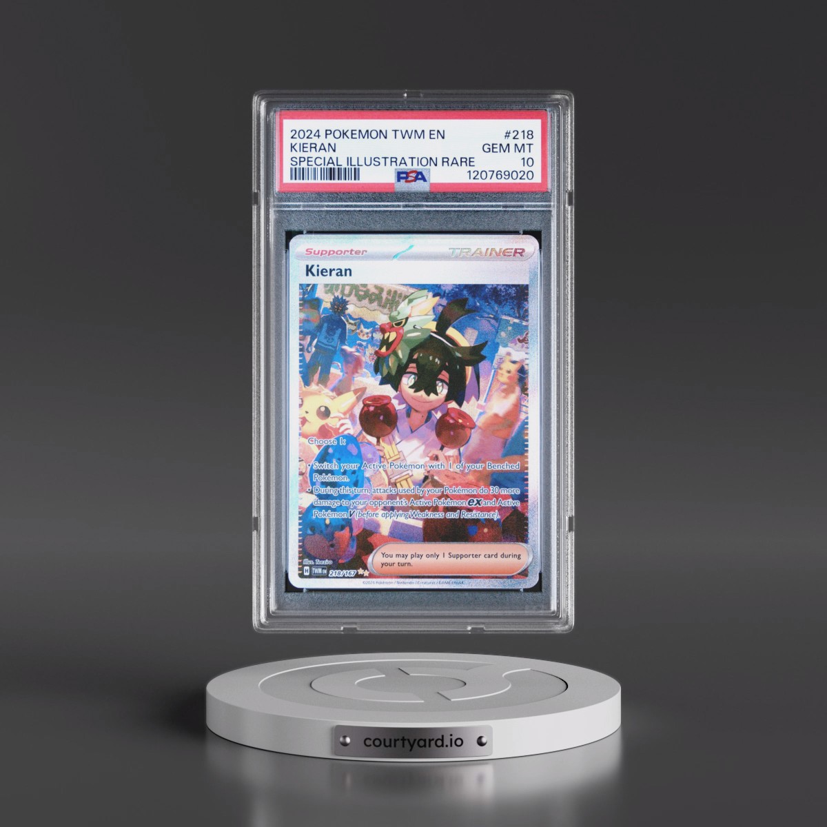 2024 Pokémon Twm EN-Twilight Masquerade #218 Kieran - Special Illustration Rare (PSA 10 GEM MINT)