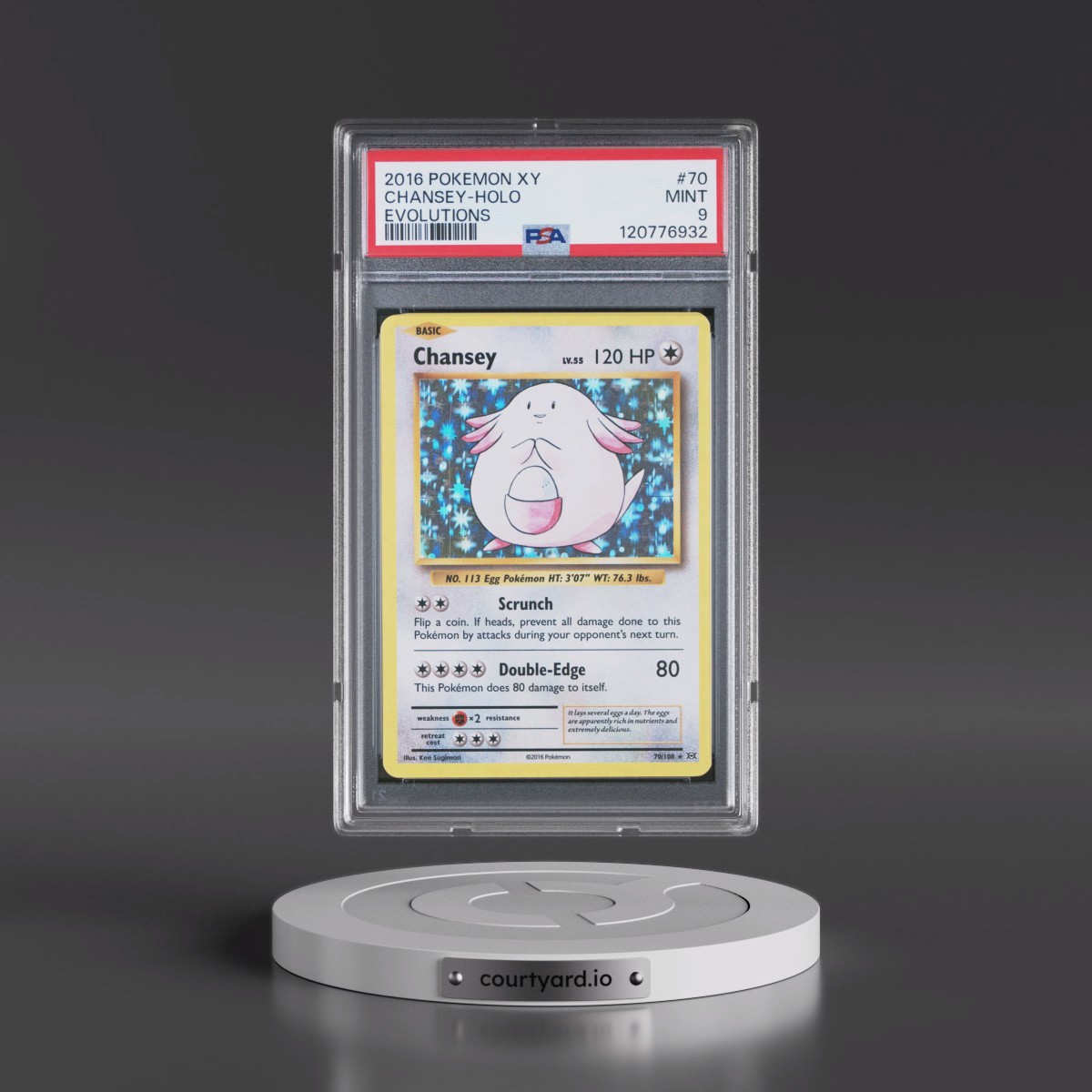 2016 Pokémon XY Evolutions #70 Chansey - Holo (PSA 9 MINT)
