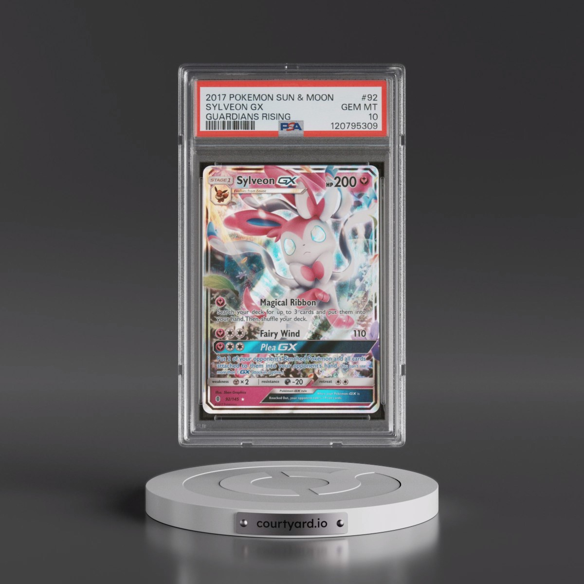 2017 Pokémon Sun & Moon Guardians Rising #92 Sylveon GX - Holo (PSA 10 GEM MINT)