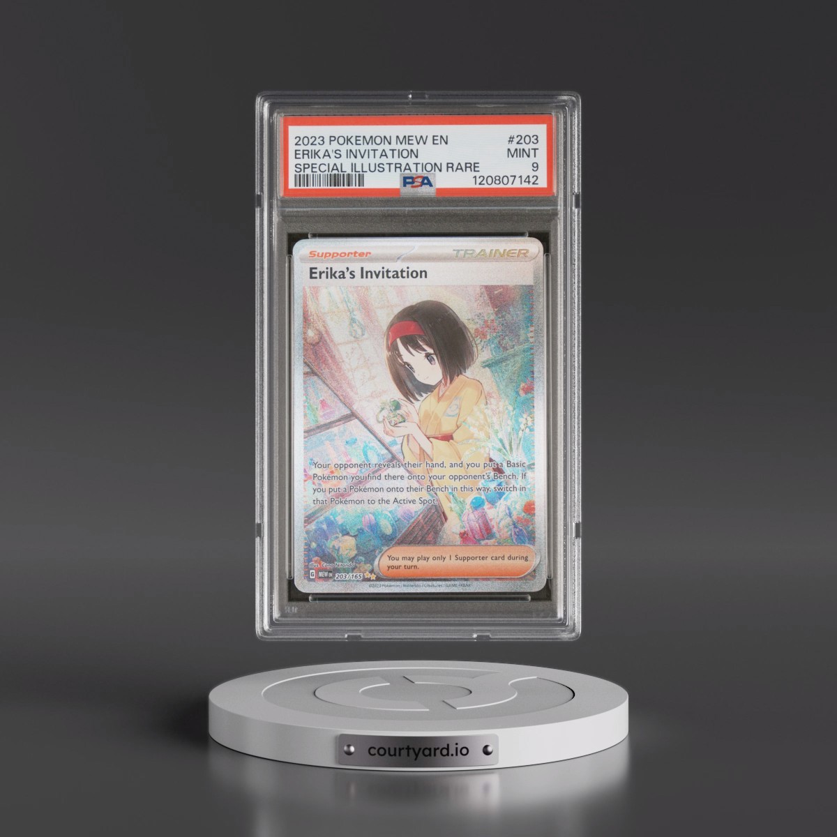 2023 Pokémon Mew EN-151 #203 Erika's Invitation - Special Illustration Rare (PSA 9 MINT)