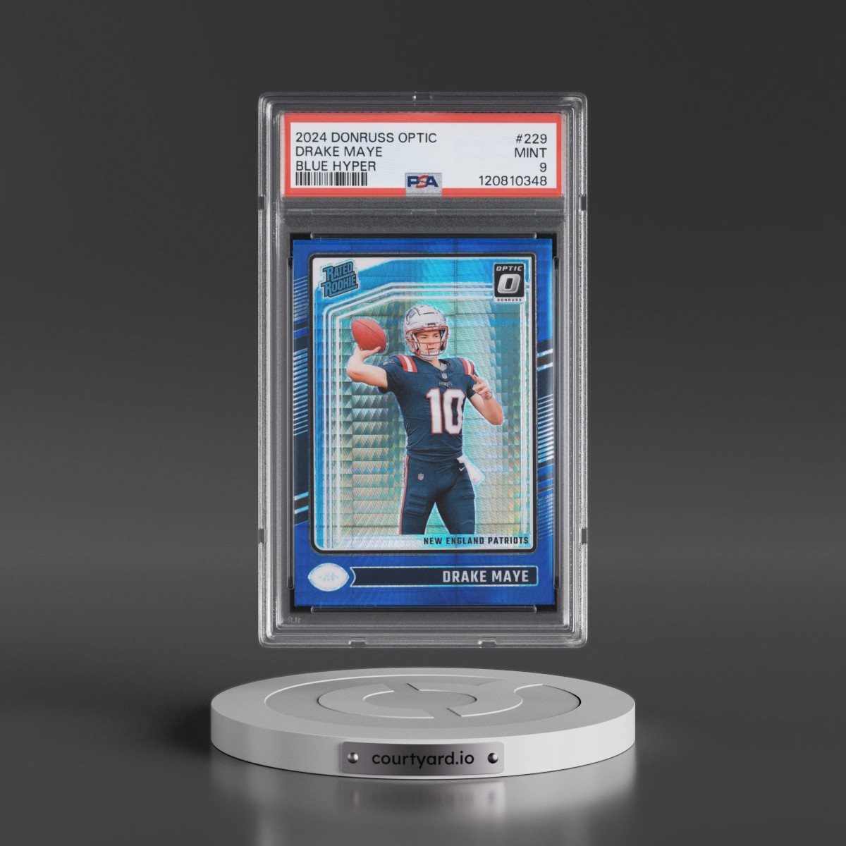 2024 Panini Donruss Optic #229 Drake Maye - Blue Hyper (PSA 9 MINT)