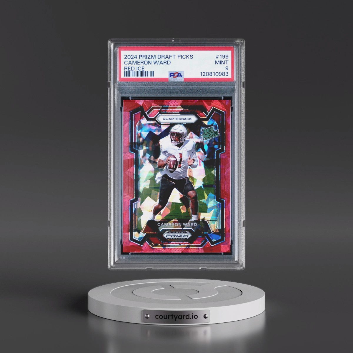 2024 Panini Prizm Draft Picks #199 Cameron Ward - Red Ice (PSA 9 MINT)