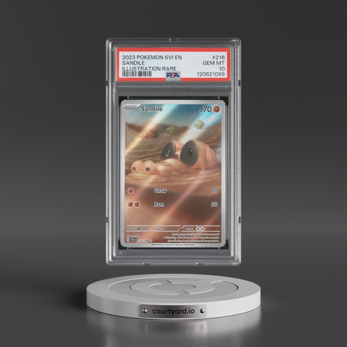 2023 Pokémon Svi EN-Scarlet & Violet #216 Sandile - Illustration Rare (PSA 10 GEM MINT)
