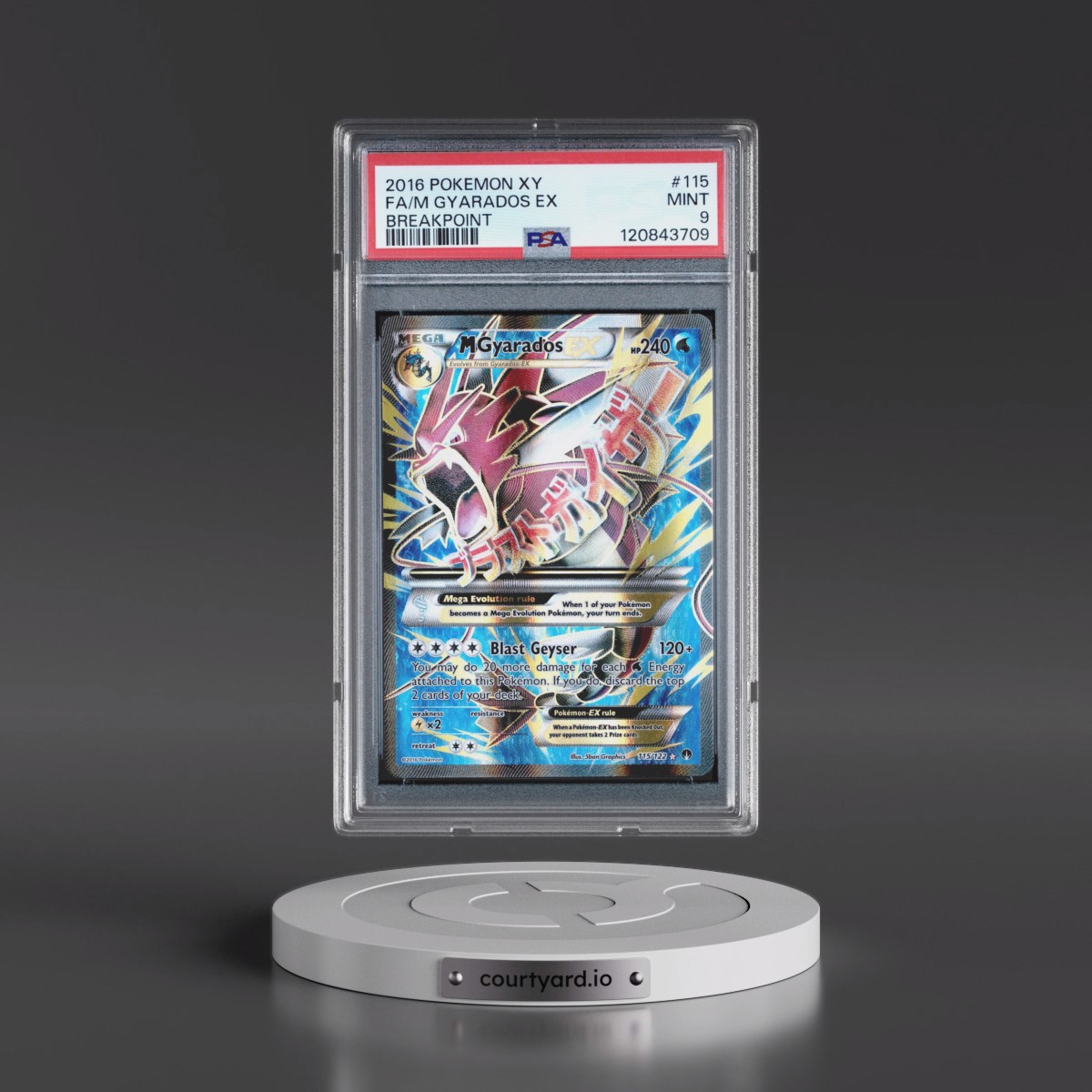 2016 Pokémon XY Breakpoint #115 M Gyarados EX - Holo Full Art (PSA 9 MINT)