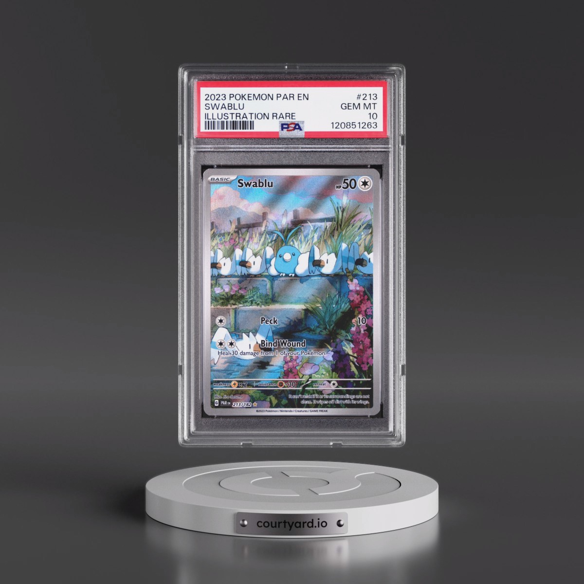 2023 Pokémon Par EN-Paradox Rift #213 Swablu - Illustration Rare (PSA 10 GEM MINT)