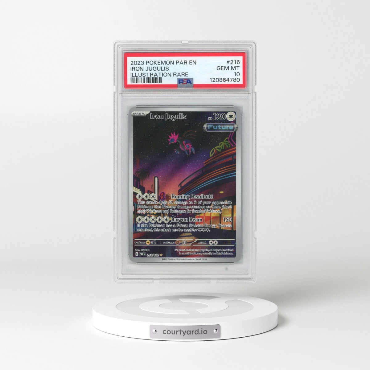 2023 Pokémon Par EN-Paradox Rift #216 Iron Jugulis - Illustration Rare (PSA 10 GEM MINT)
