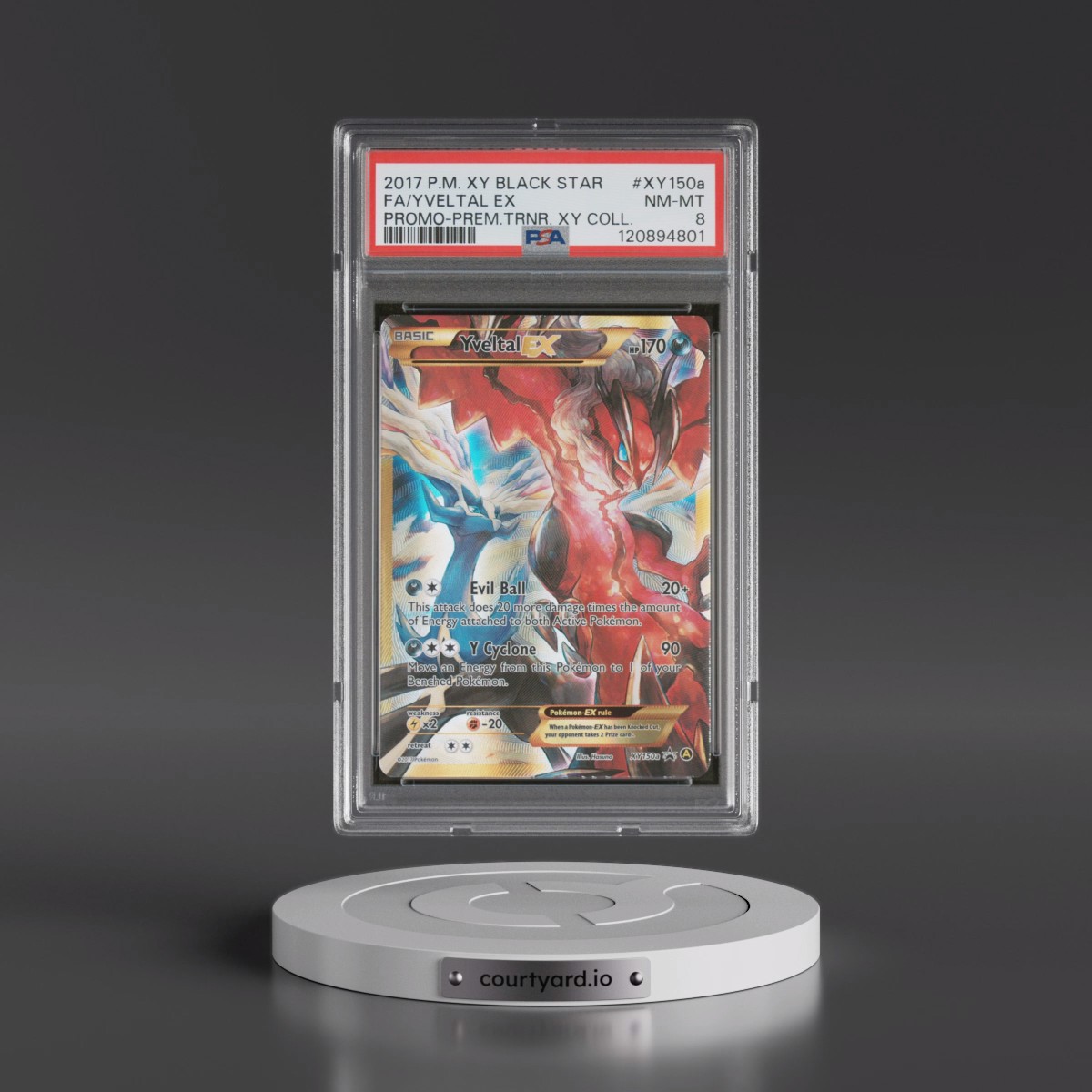 2017 Pokémon XY Black Star Promo #XY150a Yveltal EX - Holo Full Art Premium Trainer XY Collection (PSA 8 NM-MT)