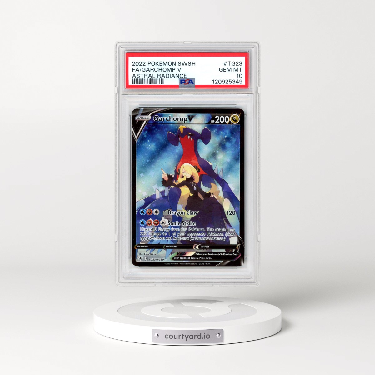 2022 Pokémon Sword & Shield Astral Radiance #TG23 Garchomp V - Holo Full Art (PSA 10 GEM MINT)