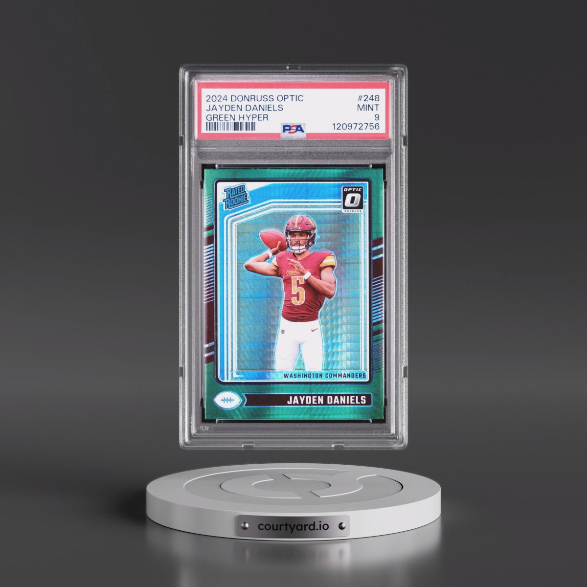 2024 Panini Donruss Optic #248 Jayden Daniels - Green Hyper (PSA 9 MINT)