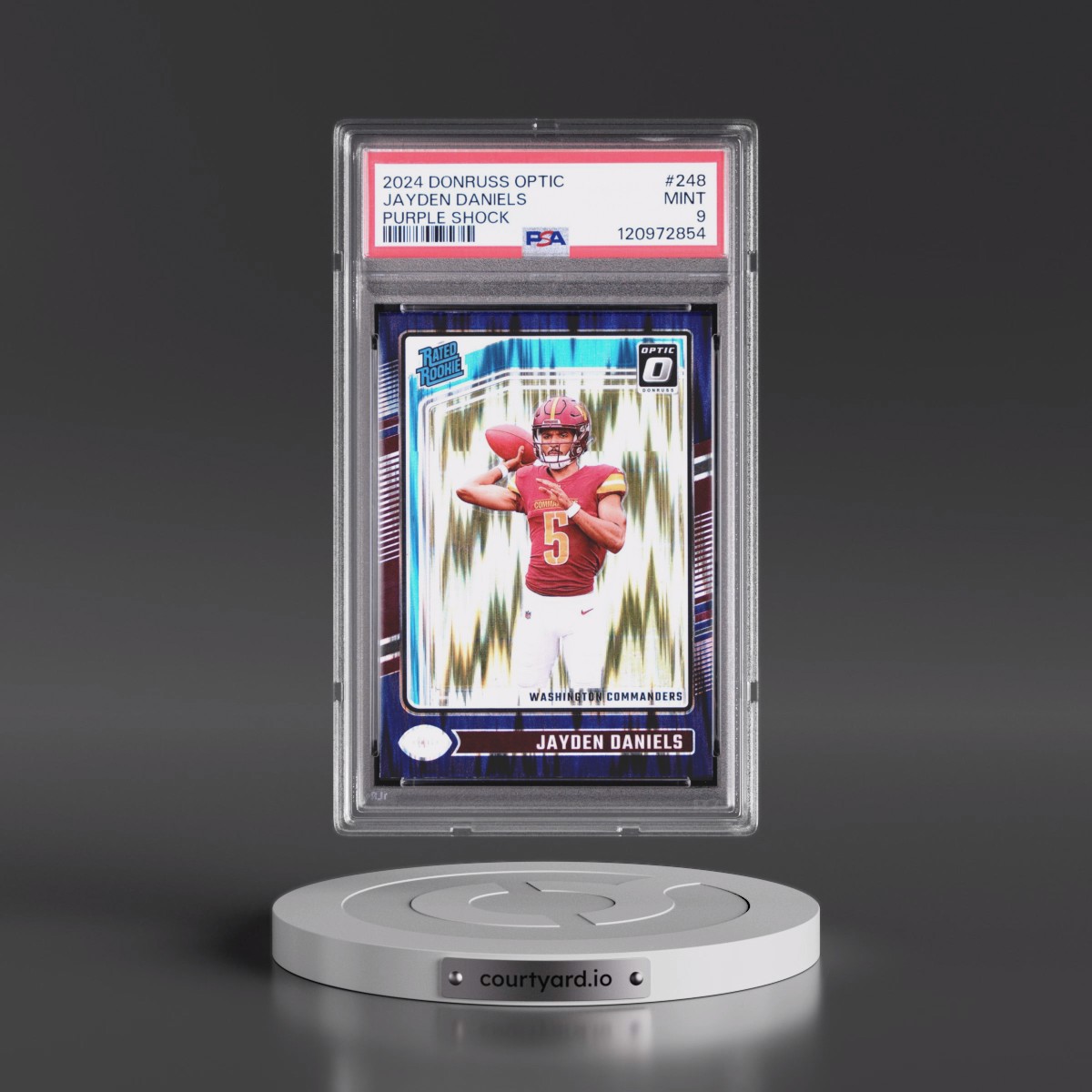 2024 Panini Donruss Optic #248 Jayden Daniels - Purple Shock (PSA 9 MINT)