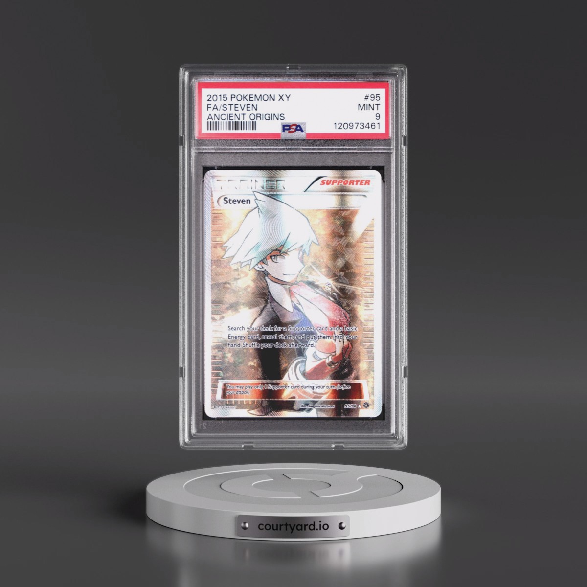 2015 Pokémon XY Ancient Origins #95 Steven - Full Art (PSA 9 MINT)
