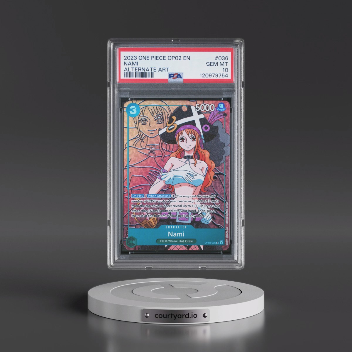 2023 One Piece OP02-Paramount War #036 Nami - Alternate Art (PSA 10 GEM MINT)