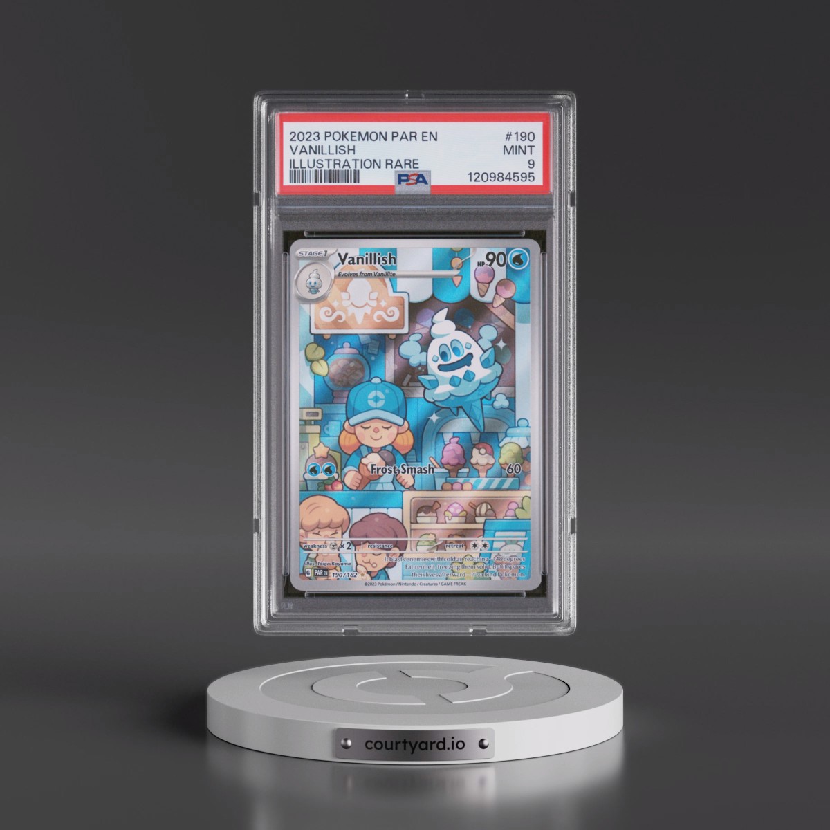 2023 Pokémon Par EN-Paradox Rift Vanillish - Illustration Rare #190 PSA 9