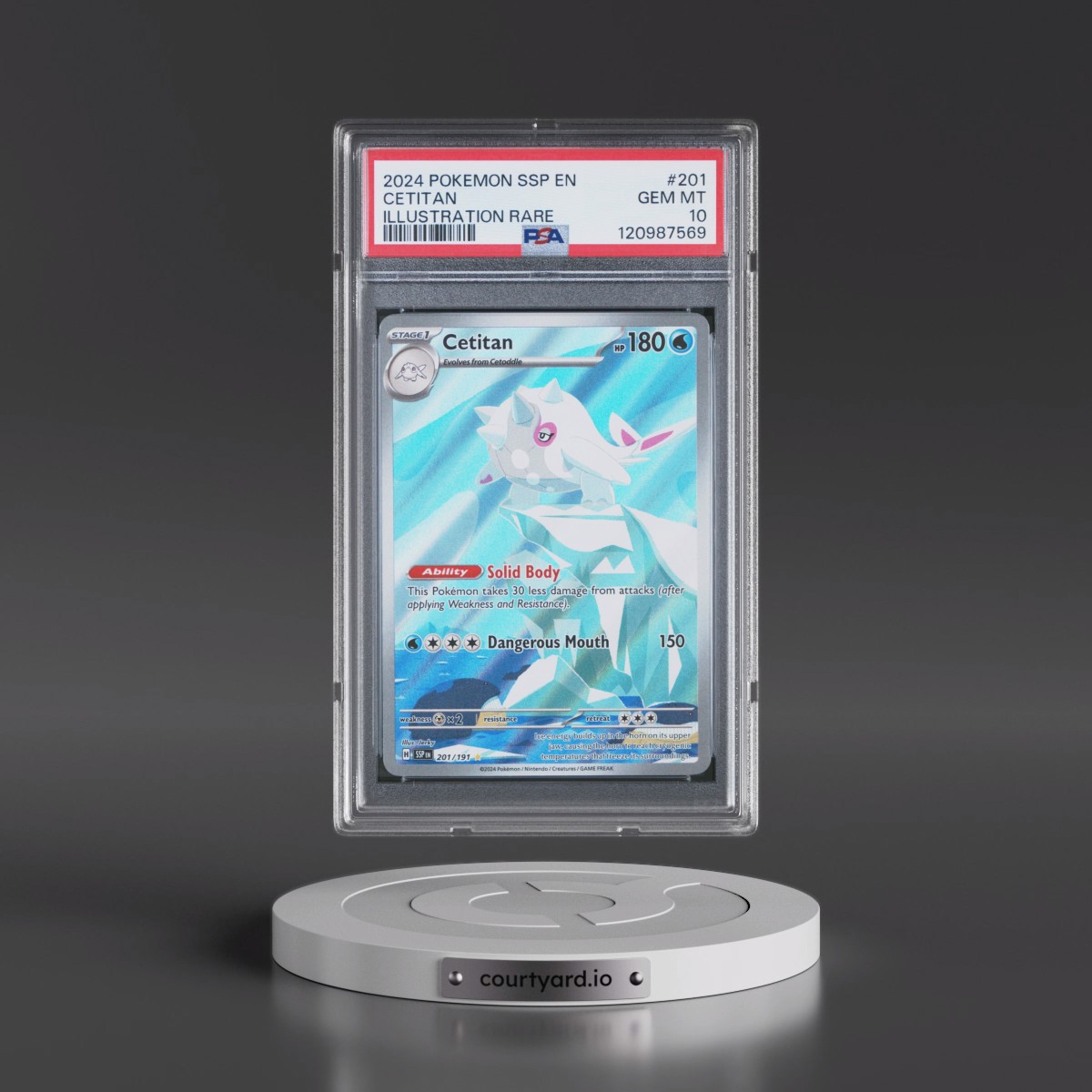 2024 Pokémon Ssp EN-Surging Sparks #201 Cetitan - Illustration Rare (PSA 10 GEM MINT)