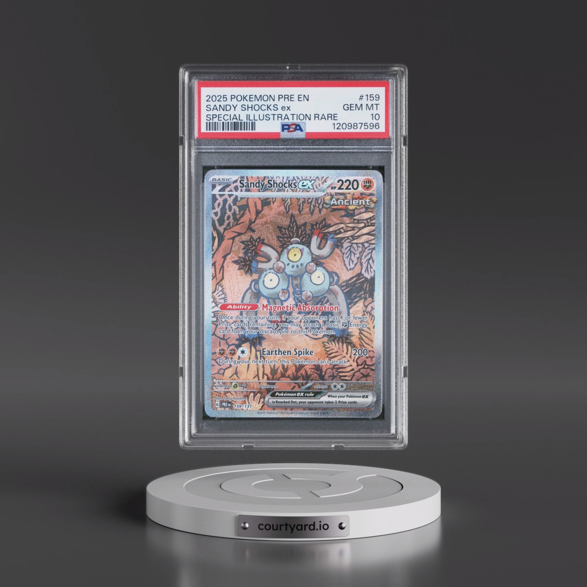 2025 Pokémon Pre EN-Prismatic Evolutions #159 Sandy Shocks EX - Holo Special Illustration Rare (PSA 10 GEM MINT)