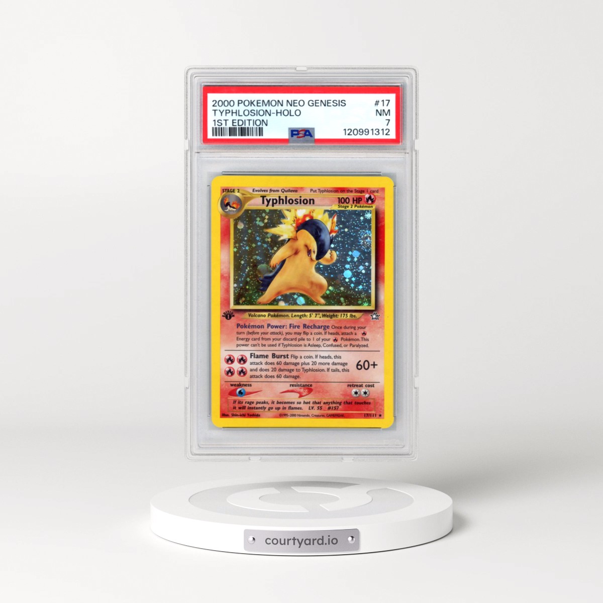 2000 Pokémon Neo Genesis #17 Typhlosion - 1st Edition Holo (PSA 7 NM)