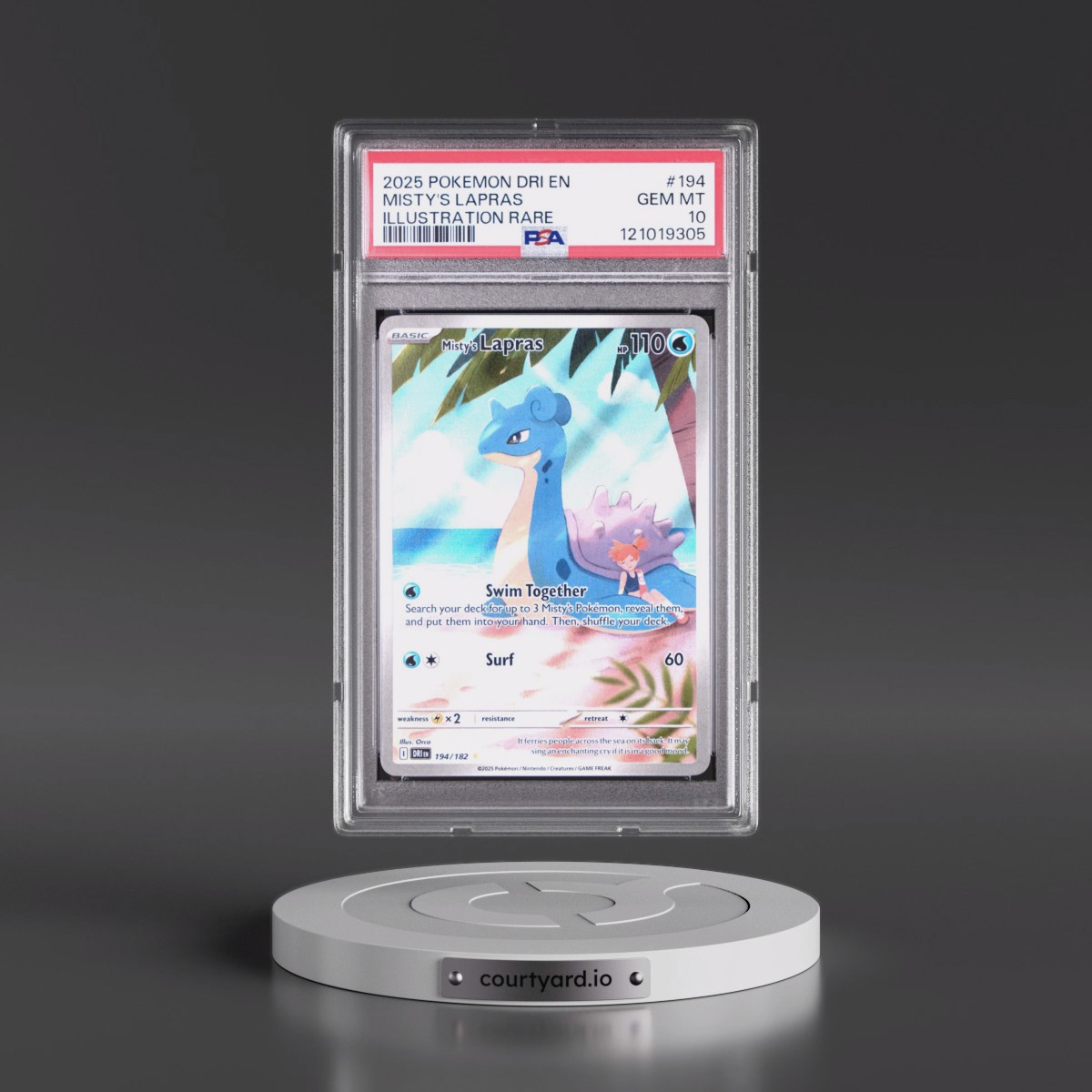 2025 Pokémon Dri EN-Destined Rivals #194 Misty's Lapras - Illustration Rare (PSA 10 GEM MINT)