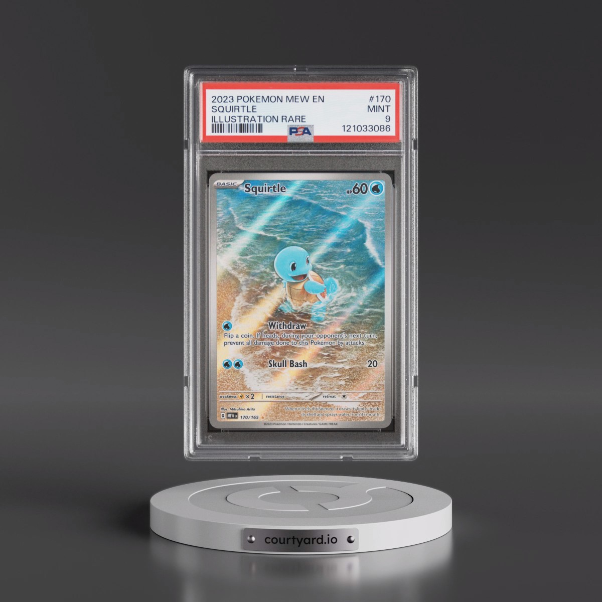 2023 Pokémon Mew EN-151 #170 Squirtle - Illustration Rare (PSA 9 MINT)