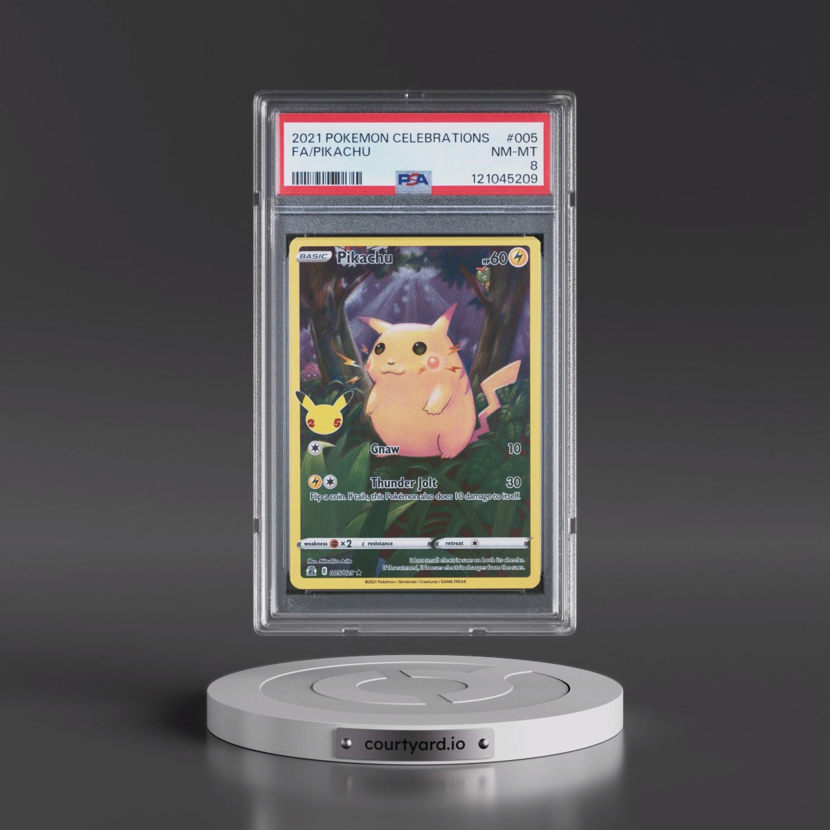 2021 Pokémon Celebrations #005 Pikachu - Full Art (PSA 8 NM-MT)