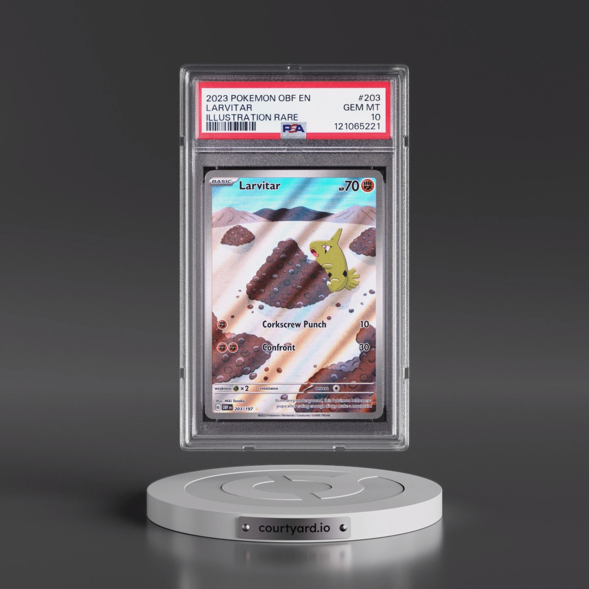 2023 Pokémon Obf EN-Obsidian Flames #203 Larvitar - Illustration Rare (PSA 10 GEM MINT)